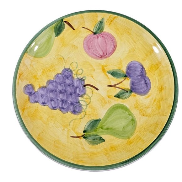 Caleca Frutta Hand Painted Italian Fruit Design 11 1/8”Dinner Plates – Set of 2 - Picture 5 of 16